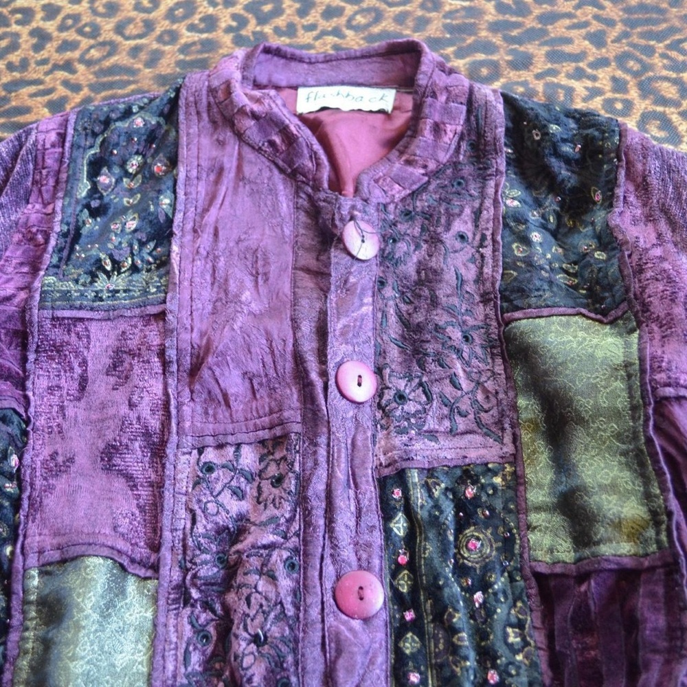 Purple Patchwork Jacket - image 2